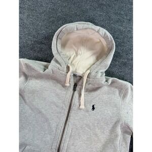 Polo by Ralph Lauren Light Gray Zip Hoodie with Navy Pony